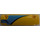 LEGO Yellow Curved Panel 11 x 3 with 2 Pin Holes with Dark Azur curved Area with Black Border and Black Spike (Right) Sticker (62531)