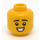 LEGO Gul Dobbelt Sided Hoved med Smile og Hævet Eyebrows (Forsænket solid knops) (3626 / 100972)