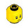 LEGO Yellow Dual Sided Child Head with Freckles with Sad Expression / Smiling (Recessed Solid Stud) (3626 / 96004)