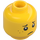 LEGO Gul Dobbeltsidig Barn Hode med Freckles med Sad Expression / Smiling (Forsenket solid knott) (38826 / 96004)