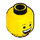 LEGO Yellow Dual Sided Emmet Head with Open Mouth with Teeth and Happy / Serious Face (Recessed Solid Stud) (3626 / 44209)