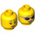 LEGO Yellow Dual Sided Female Head with Black Eyebrows, Pink Lips / Sunglasses (Recessed Solid Stud) (3626 / 20068)