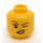 LEGO Yellow Dual-Sided Female Head with Feckles and Lopsided Smirk / Winking Face (Recessed Solid Stud) (3626 / 38300)