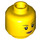 LEGO Yellow Dual Sided Female Head with Freckles and Serious Expression / Wide Open Smile (Recessed Solid Stud) (3626 / 68335)