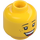 LEGO Gul Dobbeltsidig Kvinne Hode med Freckles og Serious Expression / Bred Open Smile (Forsenket solid knott) (3626 / 68335)