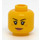 LEGO Jaune Dual Sided Female Diriger avec Freckles et Serious Expression / Large Open Smile (Goujon solide encastré) (3626 / 68335)