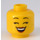 LEGO Жовтий Dual-Sided Жінка Голова з Open Smile з Зуби / Laughing з ЗАЧИНЕНО Очі (Врізний суцільний стад) (3626 / 56785)