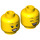 LEGO Yellow Dual-Sided Female Head with Open Smile with Teeth / Laughing with Closed Eyes (Recessed Solid Stud) (3626 / 56785)
