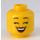 LEGO Gelb Dual-Sided Female Kopf mit Open Smile mit Zähne / Laughing mit geschlossen Augen (Einbau-Vollbolzen) (3626 / 56785)