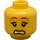 LEGO Yellow Dual Sided Female Head with Worried / Scared Face (Recessed Solid Stud) (3626 / 23177)