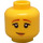 LEGO Yellow Dual Sided Female Head with Worried / Scared Face (Recessed Solid Stud) (3626 / 23177)