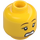 LEGO Yellow Dual Sided Female Head with Worried / Scared Face (Recessed Solid Stud) (3626 / 23177)