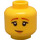 LEGO Jaune Dual Sided Female Diriger avec Worried / Scared Affronter (Goujon solide encastré) (3626 / 23177)