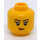 LEGO Jaune Double Face Femelle avec Noir Eyebrows, Rose Lips / Roaring (Montant solide encastré) (3626)