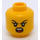 LEGO Geel Dual Sided Female met Zwart Eyebrows, Pink Lips / Roaring (Verzonken Solid Stud) (3626)