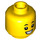 LEGO Yellow Dual Sided Girl Head with Wide Grin / Wide Open Mouth (Recessed Solid Stud) (3626 / 69191)