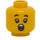 LEGO Gul Dobbeltsidet Pige Hoved med Bred Grin / Bred Open Mund (Forsænket solid knops) (3626 / 69191)