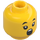 LEGO Amarillo Doble cara Chica Cabeza con Ancho Mueca / Ancho Open Boca (Espiga sólida hueca) (3626 / 69191)