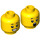 LEGO Gelb Dual Sided Girl Kopf mit Breit Grinsen / Breit Open Mouth (Einbau-Vollbolzen) (3626 / 69191)