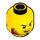 LEGO Amarillo Doble cara Cabeza con Angry Scowl con Rojo oscuro Barba/Barba corta (Espiga sólida hueca) (14352 / 16692)