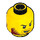 LEGO Jaune Dual Sided Diriger avec Angry Scowl avec Dark rouge Beard/Stubble (Goujon solide encastré) (14352 / 16692)