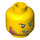 LEGO Gelb Dual Sided Kopf mit Angry Scowl mit Dark rot Beard/Stubble (Einbau-Vollbolzen) (14352 / 16692)