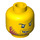 LEGO Yellow Dual Sided Head with Angry Scowl with Dark Red Beard/Stubble (Recessed Solid Stud) (14352 / 16692)