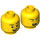 LEGO Yellow Dual Sided Head with Smirk (Recessed Solid Stud) (3626)