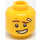 LEGO Yellow Dual Sided Kai Head with Scar and Bandage Strip (Recessed Solid Stud) (3626 / 33812)