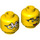 LEGO Jaune Dual Sided Male Diriger avec Bunny Glasses et Wink / Open Mouth avec Tongue (Goujon solide encastré) (3626 / 101510)