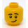 LEGO Amarillo Dual-Sided Hombre Cabeza con Scared Cara / Lopsided Smile (Espiga sólida hueca) (3626 / 32729)