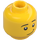 LEGO Amarillo Dual-Sided Hombre Cabeza con Scared Cara / Lopsided Smile (Espiga sólida hueca) (3626 / 32729)