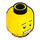 LEGO Geel Dual-Sided Male Hoofd met Scared Gezicht / Lopsided Smile (Verzonken Solid Stud) (3626 / 32729)