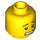 LEGO Jaune Dual-Sided Mâle Tête avec Scared Face / Lopsided Smile (Montant solide encastré) (3626 / 32729)