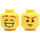 LEGO Yellow Dual-Sided Minifig Head with Dark Orange Eyebrows and Goatee (Recessed Solid Stud) (3626 / 23772)