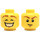 LEGO Gul Dual-Sided Minifig Hoved med Mørk orange Eyebrows og Goatee (Forsænket solid knops) (3626 / 23772)