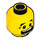 LEGO Amarillo Doble cara Scared Cabeza Patas de gallo negras (espiga sólida hueca) (23090 / 59877)