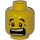 LEGO Gelb Dual Sided Scared Kopf Schwarze Krähenfüße (vertiefter fester Bolzen) (23090 / 59877)