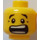 LEGO Gul Dobbeltsidet Scared Hoved Black Crows Feet (forsænket solid stud) (23090 / 59877)