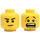 LEGO Jaune Double Face Scared Tête Pieds de corbeau brun (tenon solide encastré) (23090 / 59877)