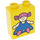 LEGO Yellow Duplo Brick 1 x 2 x 2 with Blue Doll without Bottom Tube (4066)