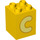 LEGO Gelb Duplo Backstein 2 x 2 x 2 mit Letter &quot;C&quot; Dekoration (31110 / 65970)