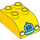 LEGO Yellow Duplo Brick 2 x 3 with Curved Top with Headlights and blue grille (2302 / 29060)
