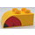 LEGO Yellow Duplo Brick 2 x 3 with Curved Top with Red nose (2302 / 29758)
