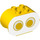 LEGO Yellow Duplo Brick 2 x 4 x 2 with Rounded Ends with Eyes (a little wonky) (6448 / 81981)