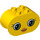 LEGO Yellow Duplo Brick 2 x 4 x 2 with Rounded Ends with Female green eyed bird face (6448 / 25197)
