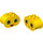 LEGO Yellow Duplo Brick 2 x 4 x 2 with Rounded Ends with Sticky out tongue face (6448 / 24440)