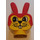 LEGO Yellow Duplo Bunny Head with Red Ears