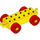 LEGO Yellow Duplo Car Chassis 2 x 6 with Red Wheels (Modern Open Hitch) (14639 / 74656)