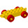 LEGO Gelb Duplo Auto Chassis 2 x 6 mit rot Räder (Moderne offene Anhängerkupplung) (14639 / 74656)